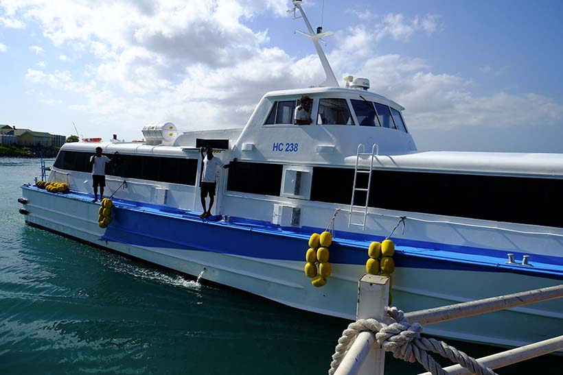 Silhouette island boat