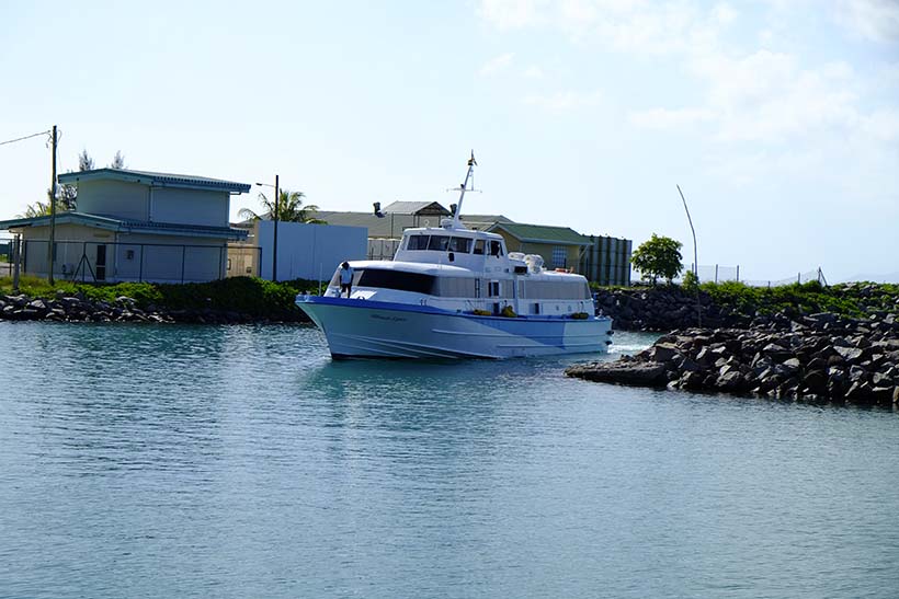 Silhouette island boat