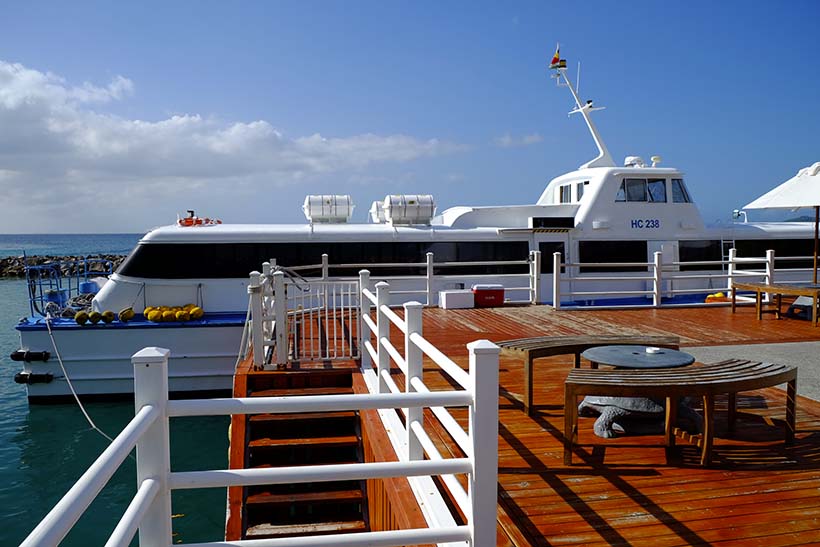 Silhouette island boat